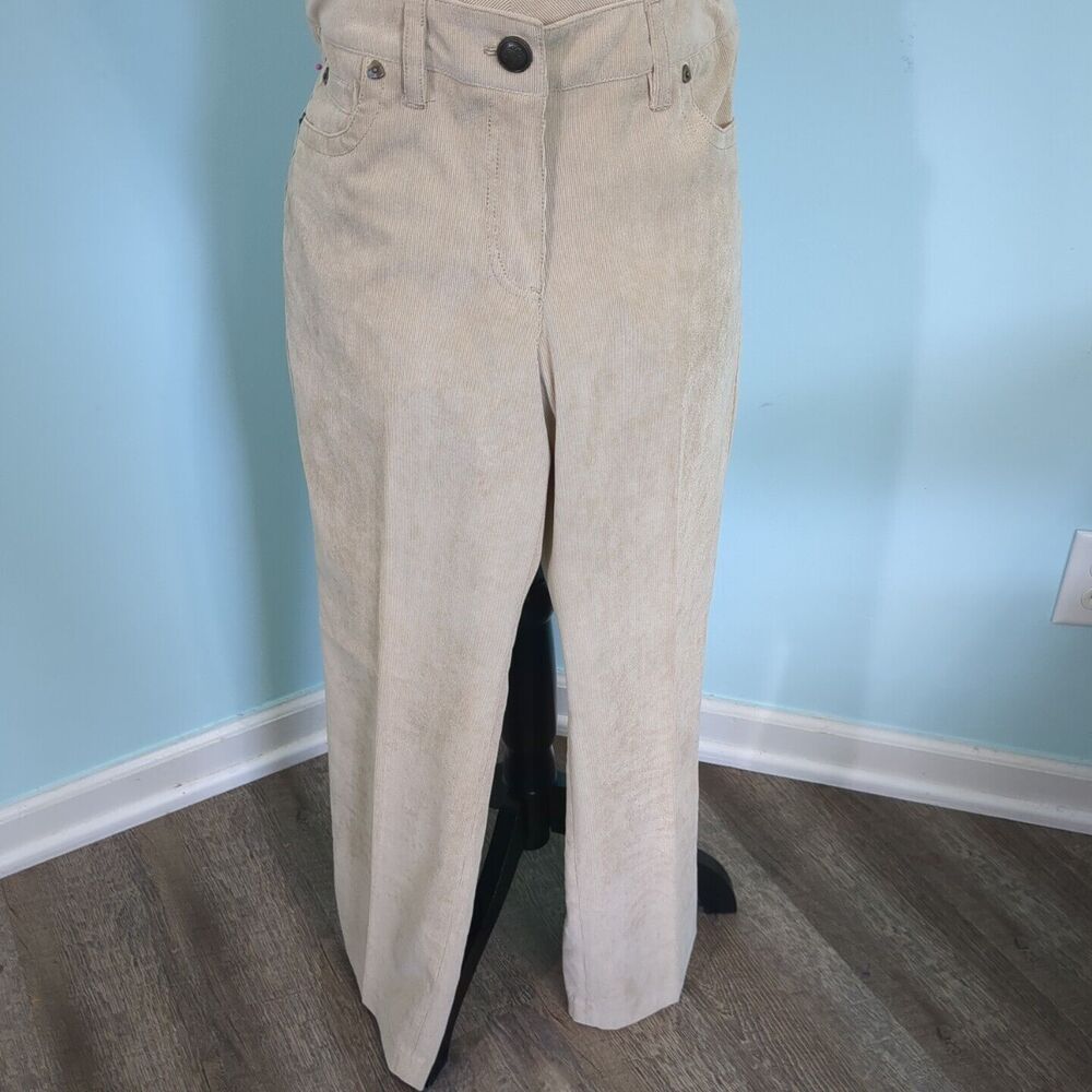 New Direction Woman Corduroy Pants brown Straight Leg Casual Comfort 6 peite